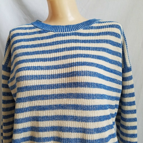 J. Crew Stripped Blue Lightweight Knit Sweater XXS - Picture 6 of 8